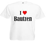 T-Shirt I Love Bautzen Größe 2XL Farbe Weiss Druck Schw