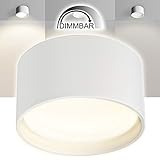 LED Aufbaustrahler Set GX53 - Dimmbar - Weiß - Aluminium - tauschbares 6W Leuchtmittel - warmweiss - 120° Abstrahlwinkel - 40W E