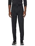 Amazon Essentials Expandable Waist Classic-Fit Pleated dress-pants, Black, 38W x 30L