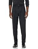 Amazon Essentials Expandable Waist Classic-Fit Pleated dress-pants, Black, 32W x 28L