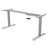 ALBATROS Schreibtisch-Gestell Lift S5S, Silber, 2X Motoren, elektrisch höhenverstellbar mit Memory-Funktion, Kollisionsschutz und Soft-Start/Stop