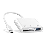 USB C auf Micro SD TF Speicherkartenleser, kompatibel mit iPad Pro, MacBook Pro/Air, Chromebook, 3-in-1 USB Kamera Kartenleser Adapter für XPS, Galaxy S10/S9 und mehr USB C G