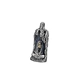 KnSam Silberkette Herren Mit Anhänger Kette Herren 925 Buddhistischer Zen Priester Anhänger Aus 925 Silber Halskette Punk Gothic S