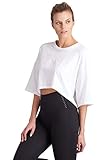 Zise Damen Emmy Loose Crop T-Shirt, Damen, T-Shirt, Emmy Loose Crop T-Shirt, Weiß, X-Larg