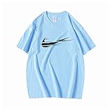 Lustige T-Shirts für Männer Gedruckt S Lose Kurzarm Sport Fitness Gym T-Shirts Männer Hellblau S
