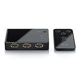 CSL - 4k HDMI Switch 3 Port HDMI Umschalter - 3D CEC - 36 Bit Deep Color - Full HD 1080p Ultra HD 2160p Auflösung bis 4k bei 30H