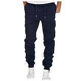 Stylische Herrenhosen Stilvoll Cargohose Regular Fit Cargo Hose Stretch Baumwollhose Regular Fit Freizeithose Lange Wanderhose mit vielen Taschen Comfort Frachthose Casual Elastische O