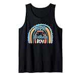Papa Of The Birthday Boy Rainbow Theme Matching Family Tank Top