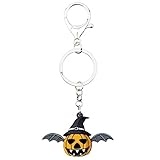 Schlüsselanhänger Schlüsselring Halloween Fledermaus Kürbis Hut Schlüsselanhänger Anhänger Ringe Cartoon Halter für Frauen Mädchen T