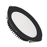 LEDKIA LIGHTING LED-Downlight 60W New Aero Slim 130 lm/W (UGR17) LIFUD Schwarz Schnitt Ø 200 mm Warmes Weiß 2800K - 3200