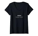 Damen Leipzig Koordinaten Geschenk T-Shirt mit V