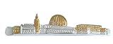 Unbekannt Stockholm Krawattenklammer Krawattennadel ca. 6,3 cm lang - Skyline Bicolor teilvergoldet glänzend m.i. Germany + Geschenkbox