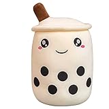 WYYUE Boba Plüschkissen Bubble Tea Plüschtier Kreatives Seifenblasen-Milch-teetassenförmiges Umarmungskissen Bubble Tea Kuscheltier (braun, Niedlich, Klein, 25 cm)