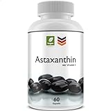 Astaxanthin - 60 Kapseln à 438 mg - Vegan - Hergestellt in DE - Doppelter Monatsvorrat- Laktose- und G