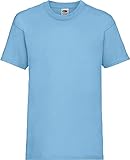 Shirtinstyle Kinder-Shirt Basic Uni Fruit of The Loom, Farbe Hellblau, Größe 116