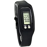 Yellow wang Kinder Kieselgel Uhren Schrittzähler Uhr Kinder Ohne App und Handy Kalorienzähler Armband Sports Armband Digital Armbanduhr Run Step Walking Distance Watch für Damen Herren Kinder (Black)