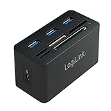 LogiLink CR0042 USB 3.0 Hub mit All-in-One Card Reader (Micro SD / SD / MS / M2 / CF) Schw