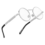 Kennifer Steampunk-Art-runde Retro Metallrezeptur-bereites Glas-Rahmen-klare L