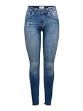 ONLY Damen Onlblush Mid ANK Raw Rea1303 Noos Jeans, Dark Blue Denim, 32 X-Larg