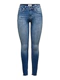 ONLY Damen Onlblush Mid ANK Raw Rea1303 Noos Jeans, Dark Blue Denim, 32 M