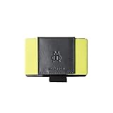 Premium minimalistische Brieftasche, horizontale Öffnung, bis zu 8-10 Karten, Banknoten und Münzen | Patentierte Marke MOORGON ® (Bright Yellow)