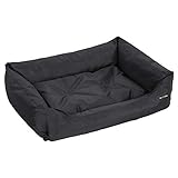 FEANDREA Hundebett, XXL Hundekorb, gemütliches Hundesofa, Haustierbett, Hundematte, im Schlafzimmer, Wohnzimmer und Flur, einfache Reinigung, rutschfest (120 x 85 x 30 cm, Schwarz)