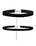 Velvet Chokers Schwarz Band Choker Halskette für Damen Mädchen, 2 Stück