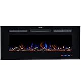 Wandelektrischer Kamin 36 Zoll 13 Kristalleffekt 13 Flammeneffekt Wandmontierbarer Thermostatsteuerung 2 Thermische Einstellung Sicherheitsabschubsystem,Black