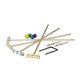 Relaxdays Krocket Spiel Spiel, Spieler, & Erwachsene, Tasche, Holz, Relaxdays Krocket Spiel 4 Spieler Kinder Erwachsene Komplettset mit Tasche Croquet Set Holz S, natur, Krocket Spiel EU