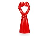 Afrikanische Deko Figur 'Kuss der Liebenden' (FairTrade) Skulptur aus Speckstein, rot, 20 cm - Valentinstagsgeschenk