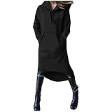Damen Hoodie Casual Kapuzenpullover Kleid Mit Kapuze Lang Sweatshirt Sweat-Pullover Langarm Kleider Pullover Hoodies Sweaterkleid Oberteile Sport Top Minikleider Sweatshirts Sweatkleid Freizeitk