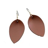 Lazzboy Ohrringe Frühling Sommer Blatt Leder Teardrop böhmischen Tropfen Trendy Schmuck(Kaffee)