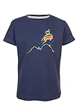 Elkline Kinder T-Shirt Highjump mit VW Bulli Siebdruck, Farbe:bluemelange, Größe:116/122