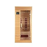 Home Deluxe – Infrarotkabine Redsun S – Keramikstrahler, Holz: Hemlocktanne, Maße: 90 x 90 x 190 cm | Infrarotsauna für 1-2 Personen, Sauna, Infrarot, Kab