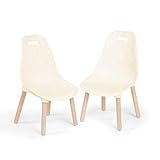 B. spaces B. Chairs 2pc Ivory 2-er Set Kindermöbel: Kinderstuhl Beine – Stabile, stylische Stühle in Cremeweiß und Holz für Kinder ab 3 Jahren PVC-frei,