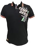 Camp David Herren Poloshirt aus Flammgarn mit Neon-D