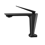 Kitchen Tap Kreative Matte Matte Black-Hahn-heißes und kaltes Badezimmer-Bassin-Kupfer-Badezimmer-Bassin-Hahn-Haushalt Badezimmer-Hahn-Bad-Accessoires Kupfer Wasserhahn Single Hole Gefäß