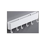 Kunststoff Küchenmesserhalterung Wandmontiert ohne Perforation Geeignet für eine Vielzahl von Messern (Größe: 350mm x 41mm x 95mm) (Color : White)