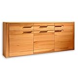 Nature Plus Sideboard teil-massiv aus Kernbuchenholz - moderne & ausdrucksstarke Kommode mit schöner Naturmaserung - 188 x 86 x 42 cm (B/H/T)