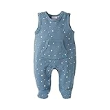 Bornino Sweat-Strampler Sternchen-Print, Strampler für Jungen, Kurzarm, Baumwolle-Polyester-Mix, B