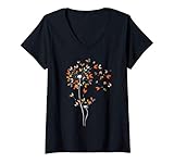 Damen Löwenzahn Hühnerblume T-Shirt Blumen Hühner Baumliebhaber T-Shirt mit V