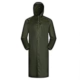 ddmlj Regenmantel Lange Erwachsene Männer Und Frauen Im Freien Wandern Angeln Verbunden Arbeitsschutz Poncho Voll Wasserdicht Wasserdicht Langen Regenmantel-Armee Grün_L