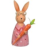 Lustige Gartendeko Figuren Hase aus Metall | Ausgefallene Zaunhocker und Pfostenhocker | Gartenfigur Osterhase Dekoration Outdoor für Terrassen Zaun draußen| R