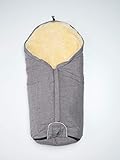 Hochwertiger Lammfell-Fußsack für den Kinderwagen, Lineares G