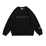 XILOVE EuropäIsche und Amerikanische Reflektierende Dreidimensionale Buchstaben Herren- und Damenpullover in Gleicher Version mit Rundhalsausschnitt/B/S