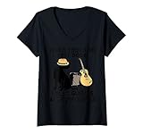 Damen Das ist was ich mache ich Pet Dogs Ich spiele Gitarren & ich weiß T-Shirt mit V