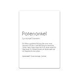 Definition Patenonkel Grußkarte mit Umschlag als Geschenkkarte oder Karte zum Geburtstag als Geschenkidee zur Taufe Geb