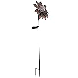 LED Solar Steck Leuchte Glas Strahler Crackle Kugel Lampe Garten Deko Blume Beleuchtung