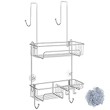 COSYLAND Duschablage ohne Bohren, Duschregal zum Hängen Edelstahl, Duschkorb Badekorb hängend für Badezimmer, 32 x 12x 66