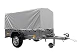 [NEU] Tieflader Garden Trailer 200 KIPP 200x106 cm 750 kg [mit Hochspriegel, Hochplane und Stützrad]